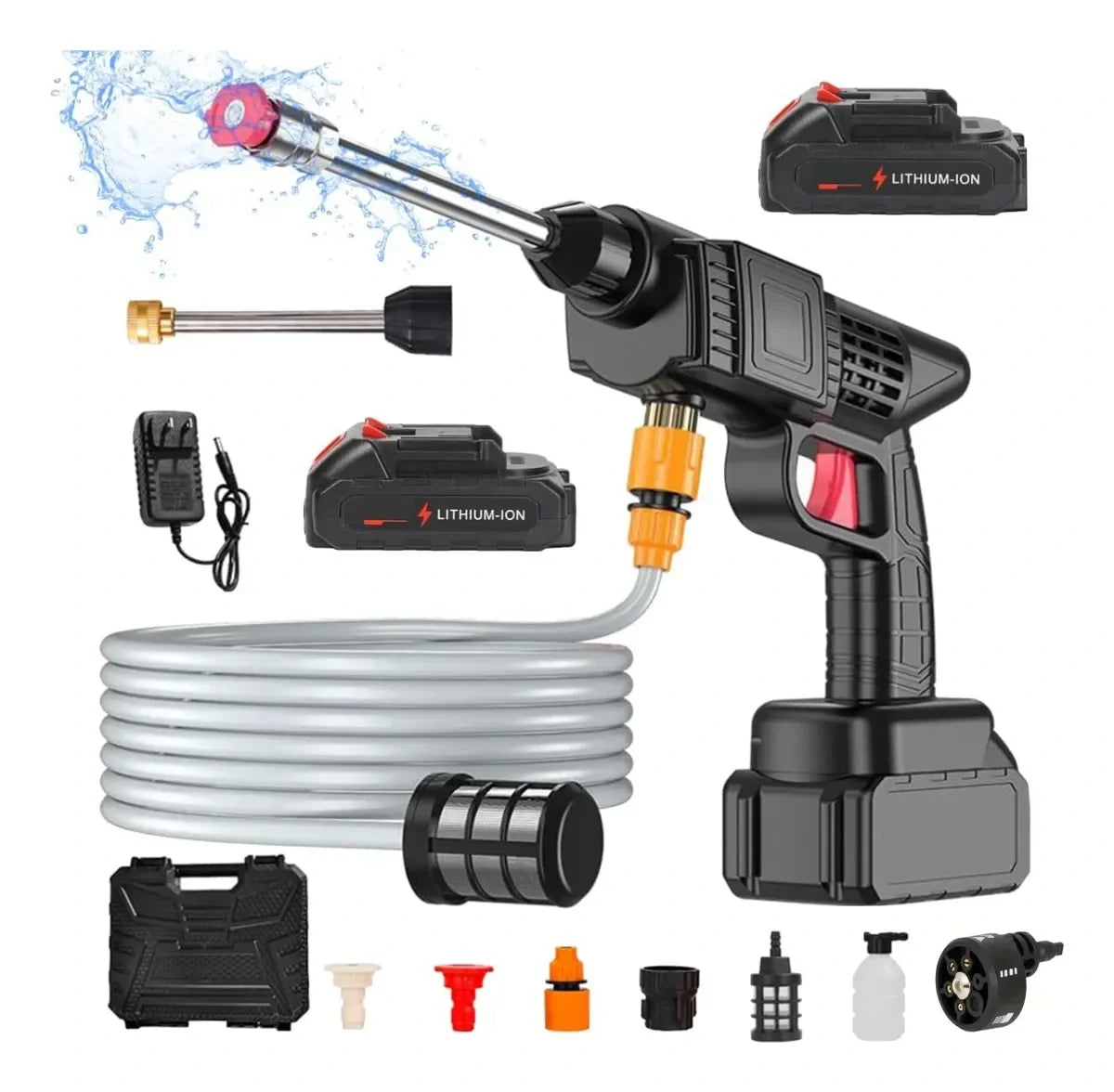 Hidrolavadora Doble Batería con Boquilla 6 Chorros